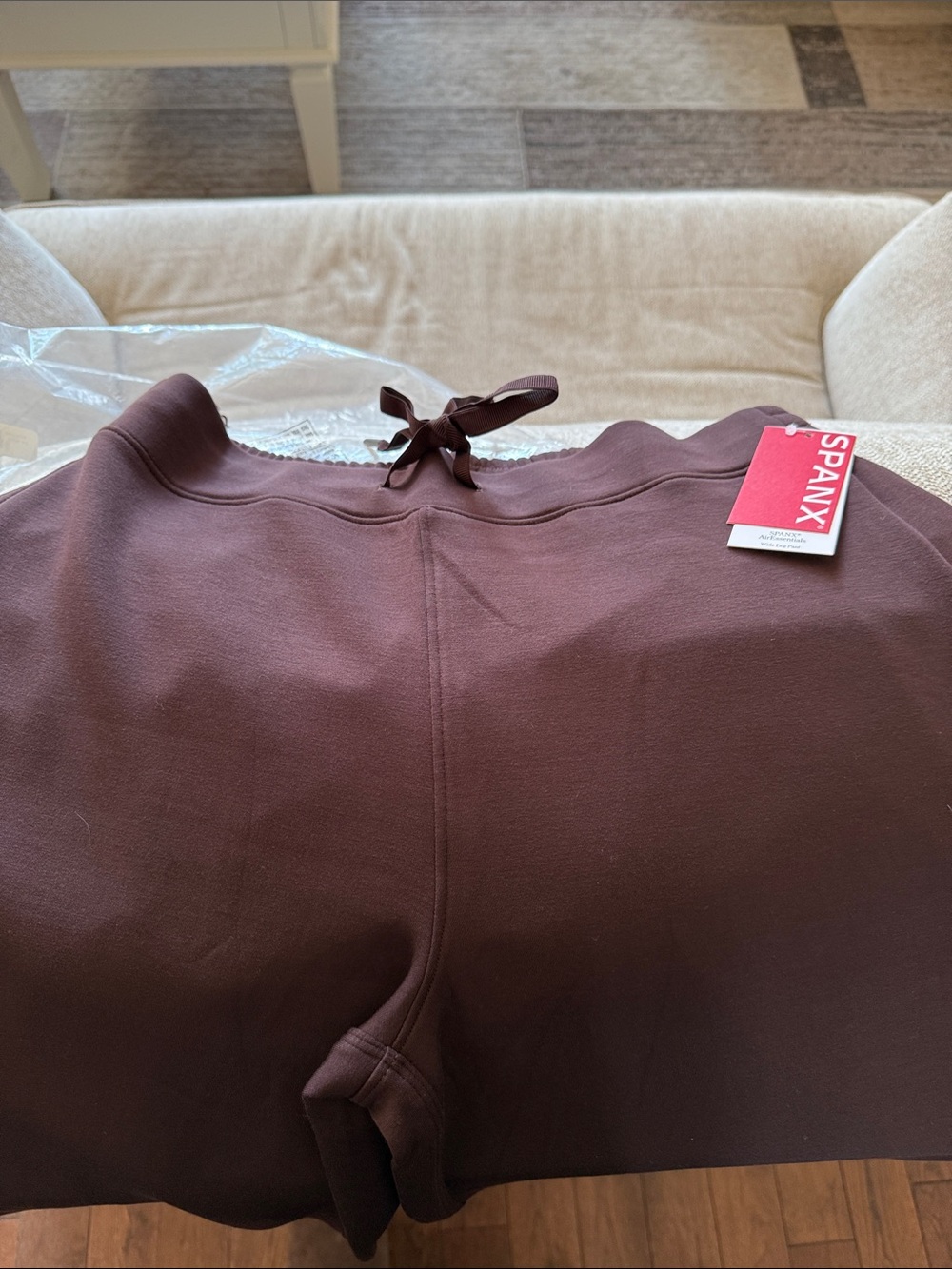 SPANX Chocolate Brown Drawstring Lounge Shorts